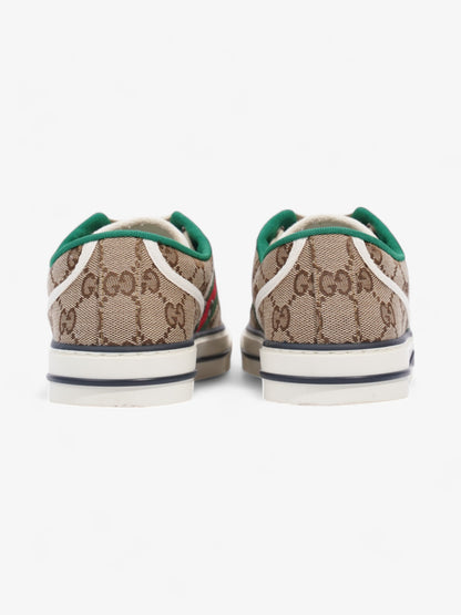 Gucci GG Tennis 1977 Sneakers Beige  / White / Green Canvas EU 38 UK 5