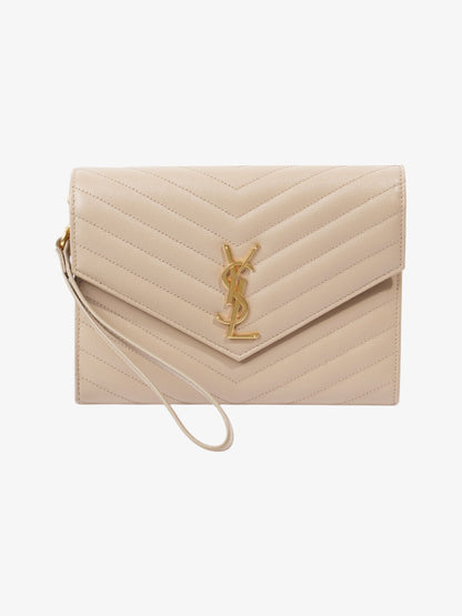 Saint Laurent Cassandre Flap Beige Matelasse Leather