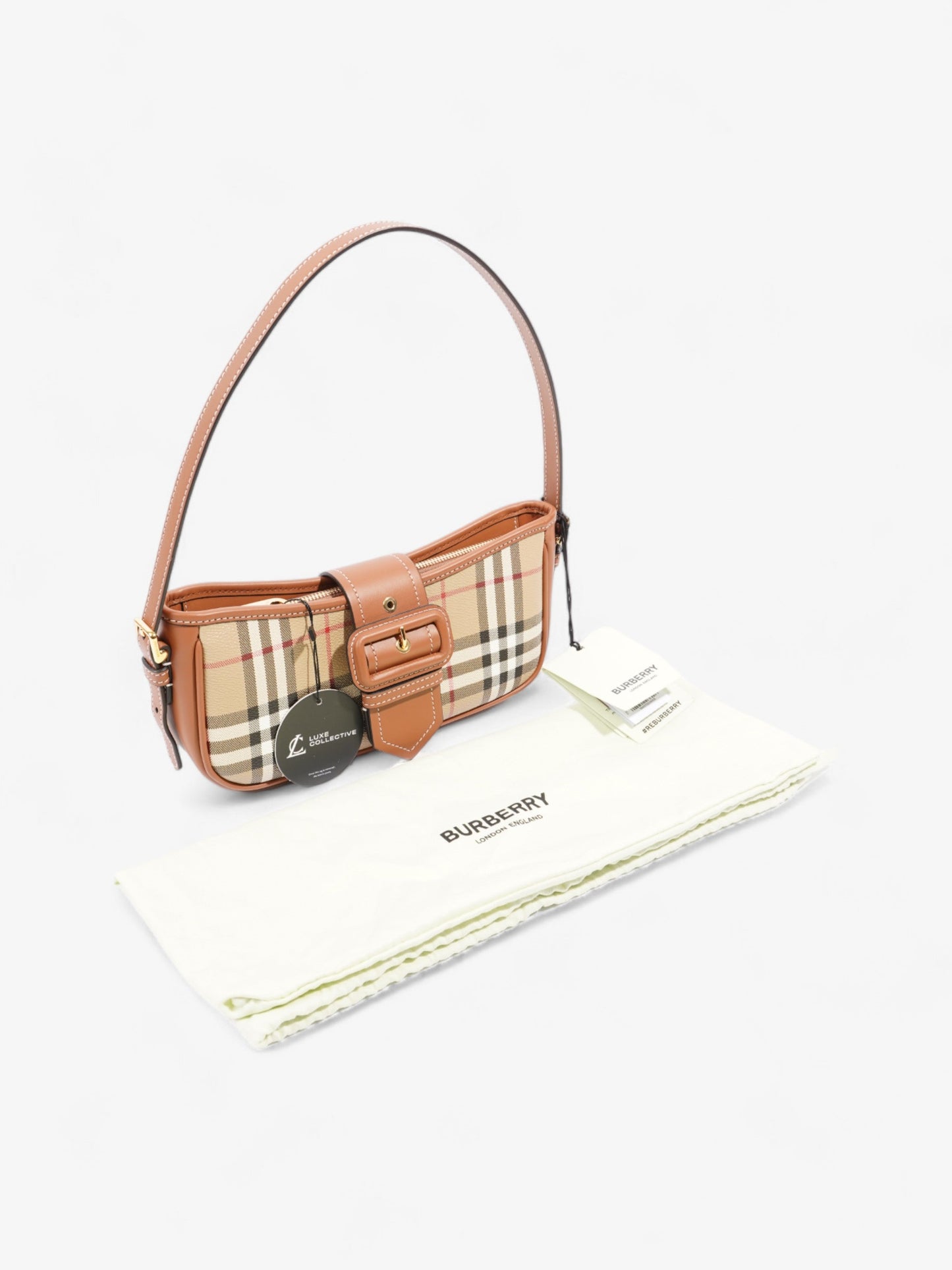 Burberry Sling Bag Vintage Check / Briar Brown Polyurethane