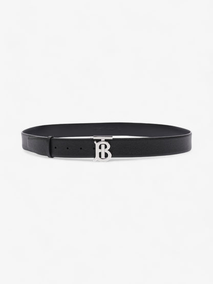 Burberry Monogram TB Belt Black / Silver Leather 110cm / 44"