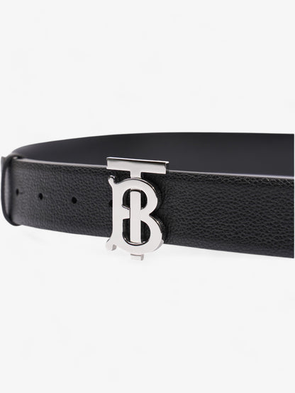 Burberry Monogram TB Belt Black / Silver Leather 110cm / 44"