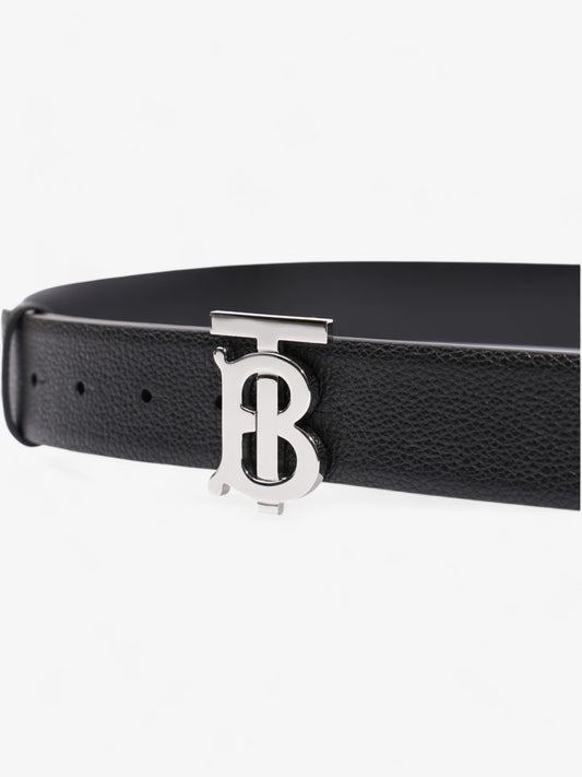 Burberry Monogram TB Belt Black / Silver Leather 110cm / 44"