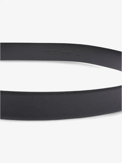 Burberry Monogram TB Belt Black / Silver Leather 110cm / 44"