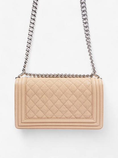 Chanel Boy Bag Beige Caviar Leather Medium