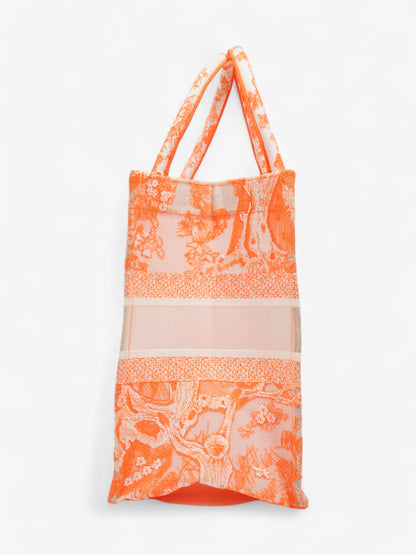 Christian Dior Book Tote Fluorescent Orange / White Mesh Medium