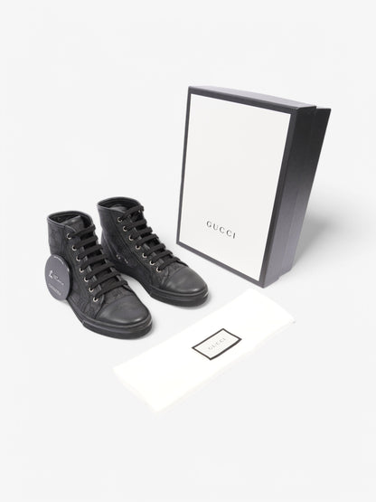 Gucci GG High-Top Sneakers Black / Grey Canvas EU 37 UK 4