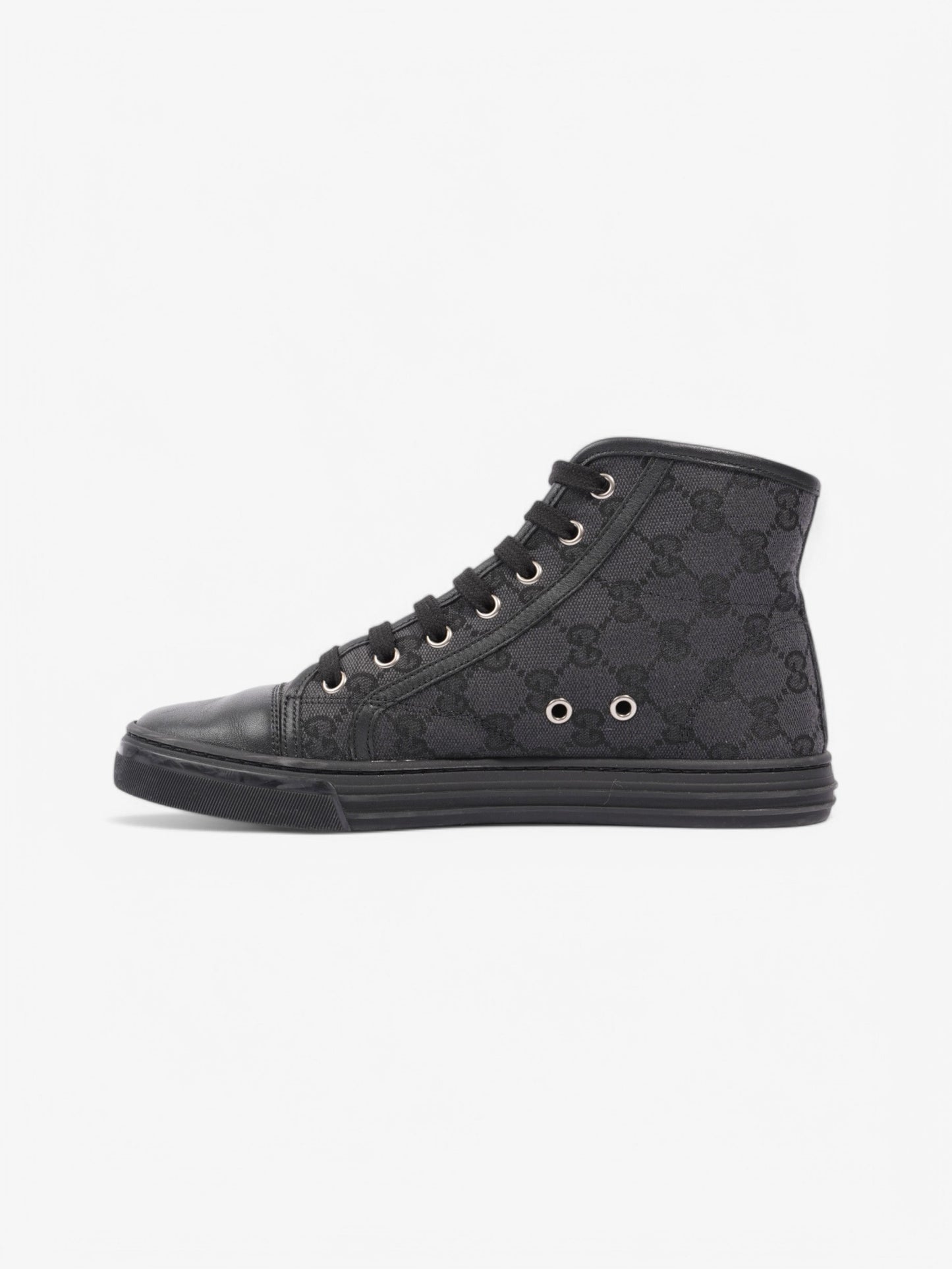 Gucci GG High-Top Sneakers Black / Grey Canvas EU 37 UK 4