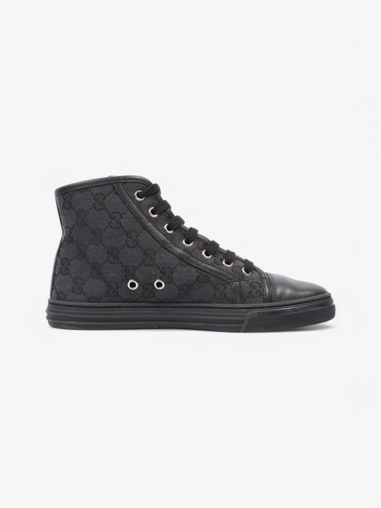 Gucci GG High-Top Sneakers Black / Grey Canvas EU 37 UK 4