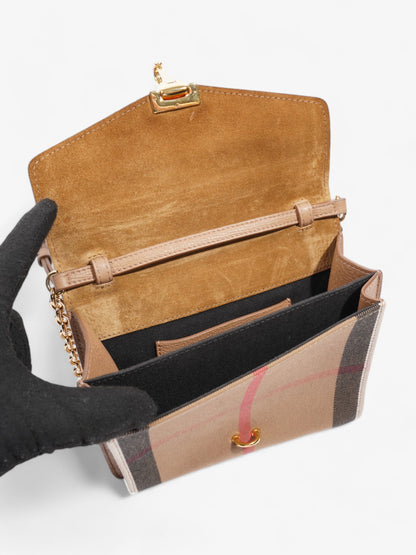 Burberry Macken House Check / Camel Calfskin Leather Baby