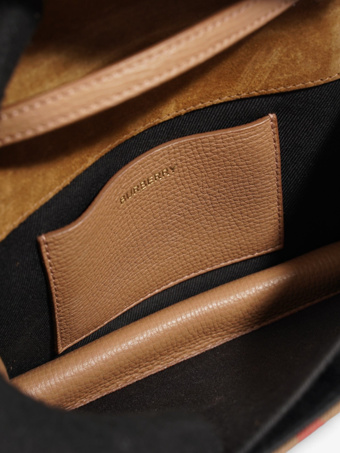 Burberry Macken House Check / Camel Calfskin Leather Baby