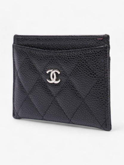 Chanel Card Holder Black / Silver Caviar Leather