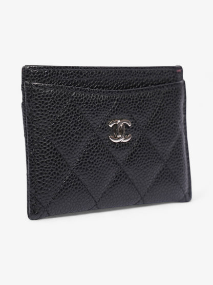 Chanel Card Holder Black / Silver Caviar Leather