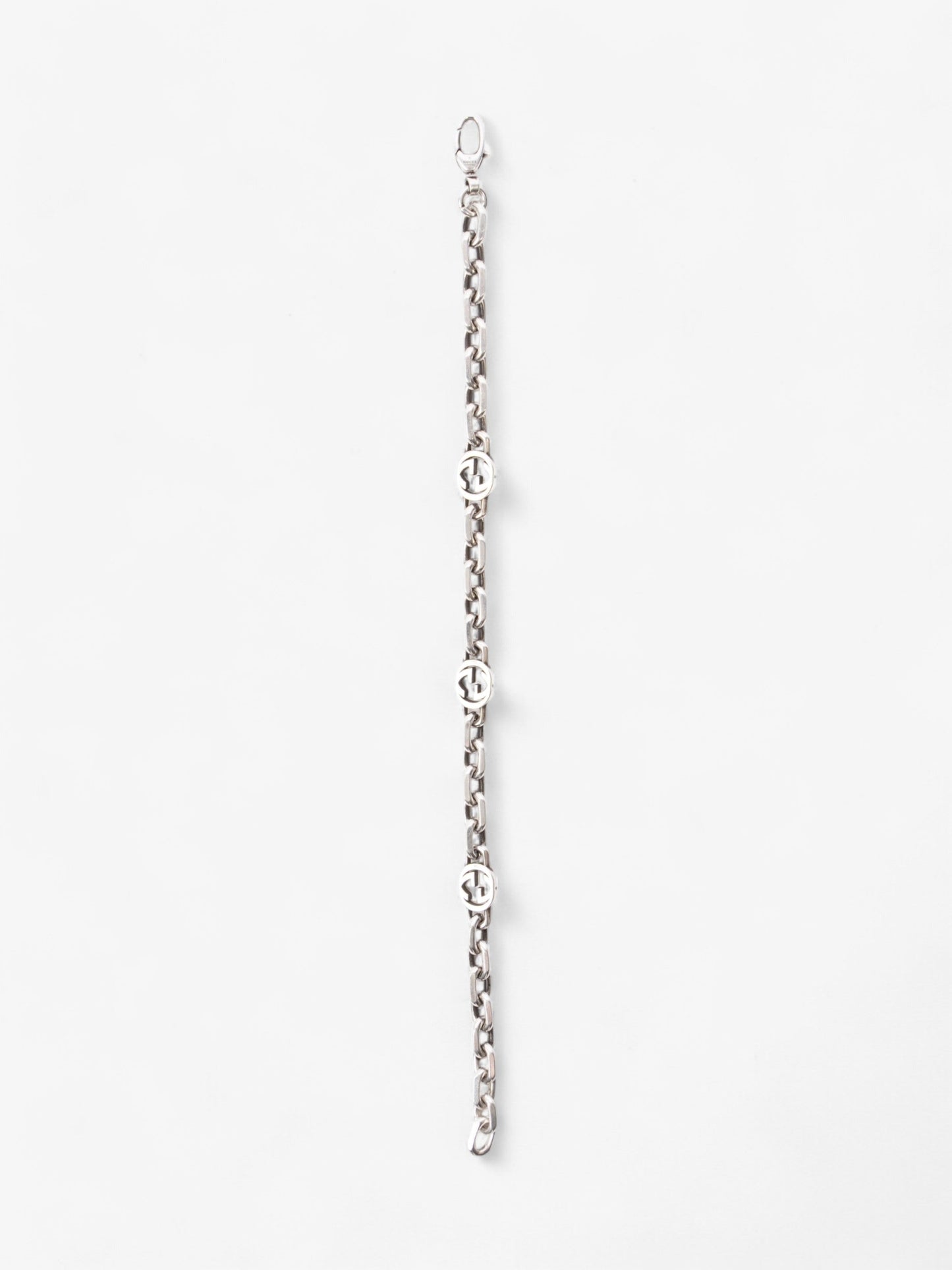 Gucci Interlocking G Chain Bracelet Silver Silver Sterling 21