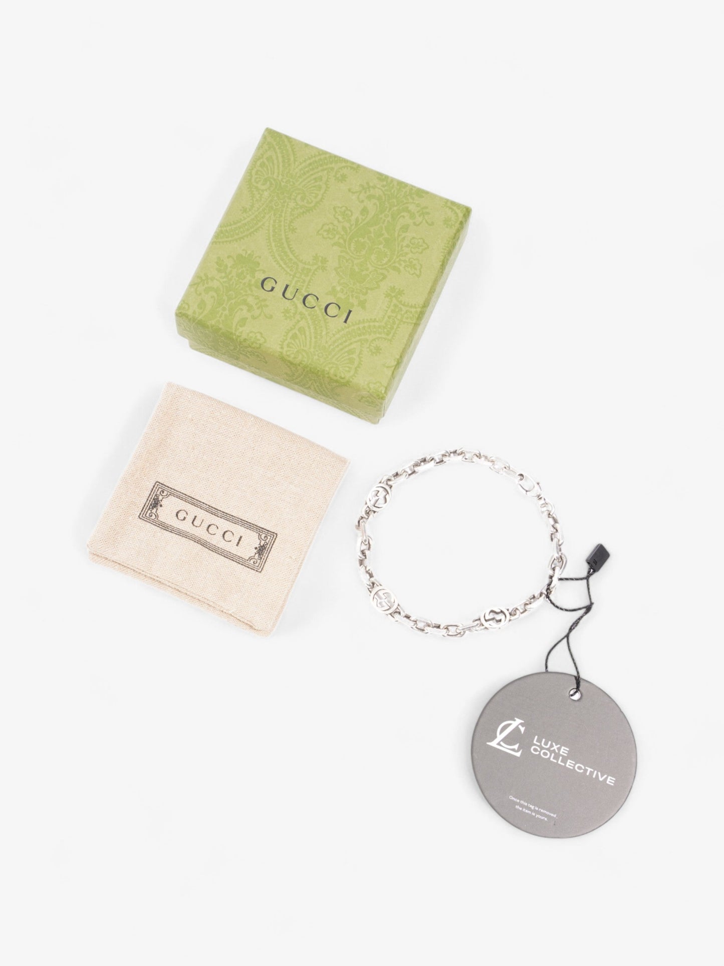 Gucci Interlocking G Chain Bracelet Silver Silver Sterling 21