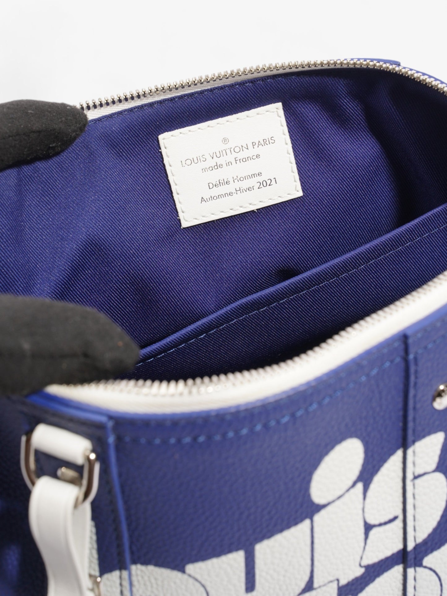 Louis Vuitton City Keepall Blue / White Leather