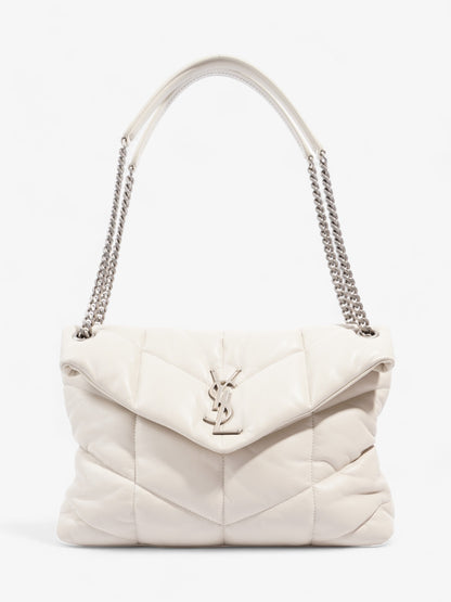 Saint Laurent Lou Lou Puffer White Nappa Leather Medium