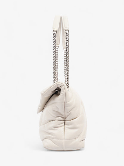 Saint Laurent Lou Lou Puffer White Nappa Leather Medium
