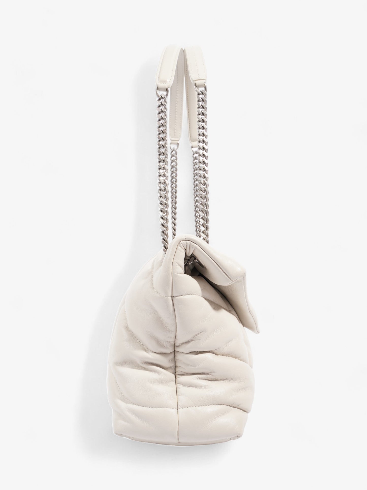Saint Laurent Lou Lou Puffer White Nappa Leather Medium