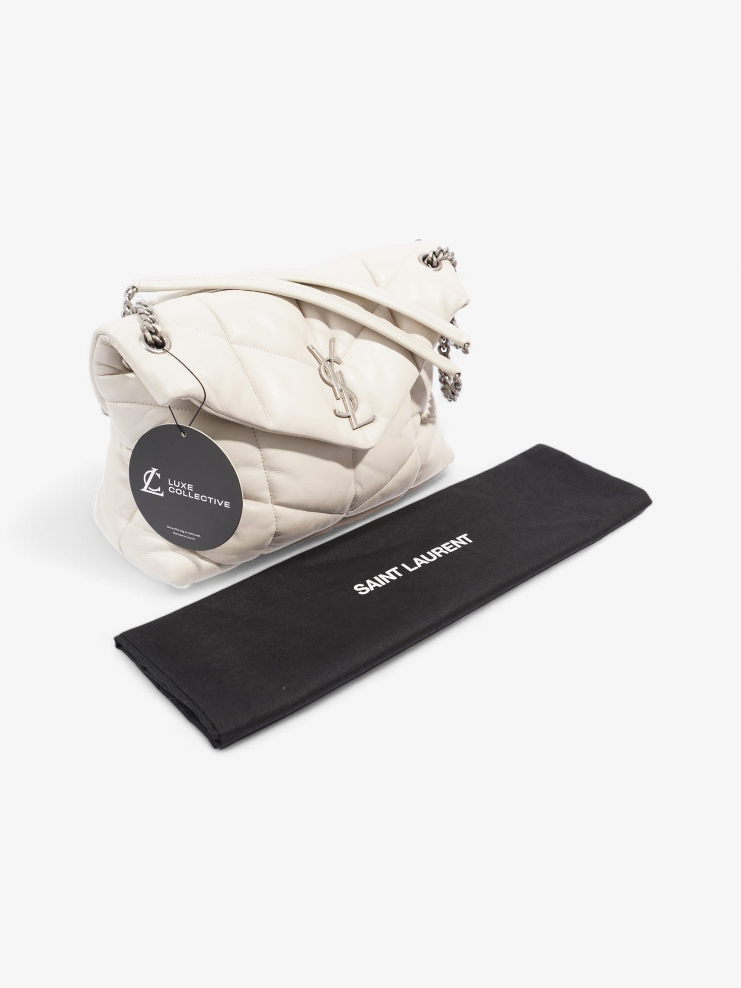 Saint Laurent Lou Lou Puffer White Nappa Leather Medium