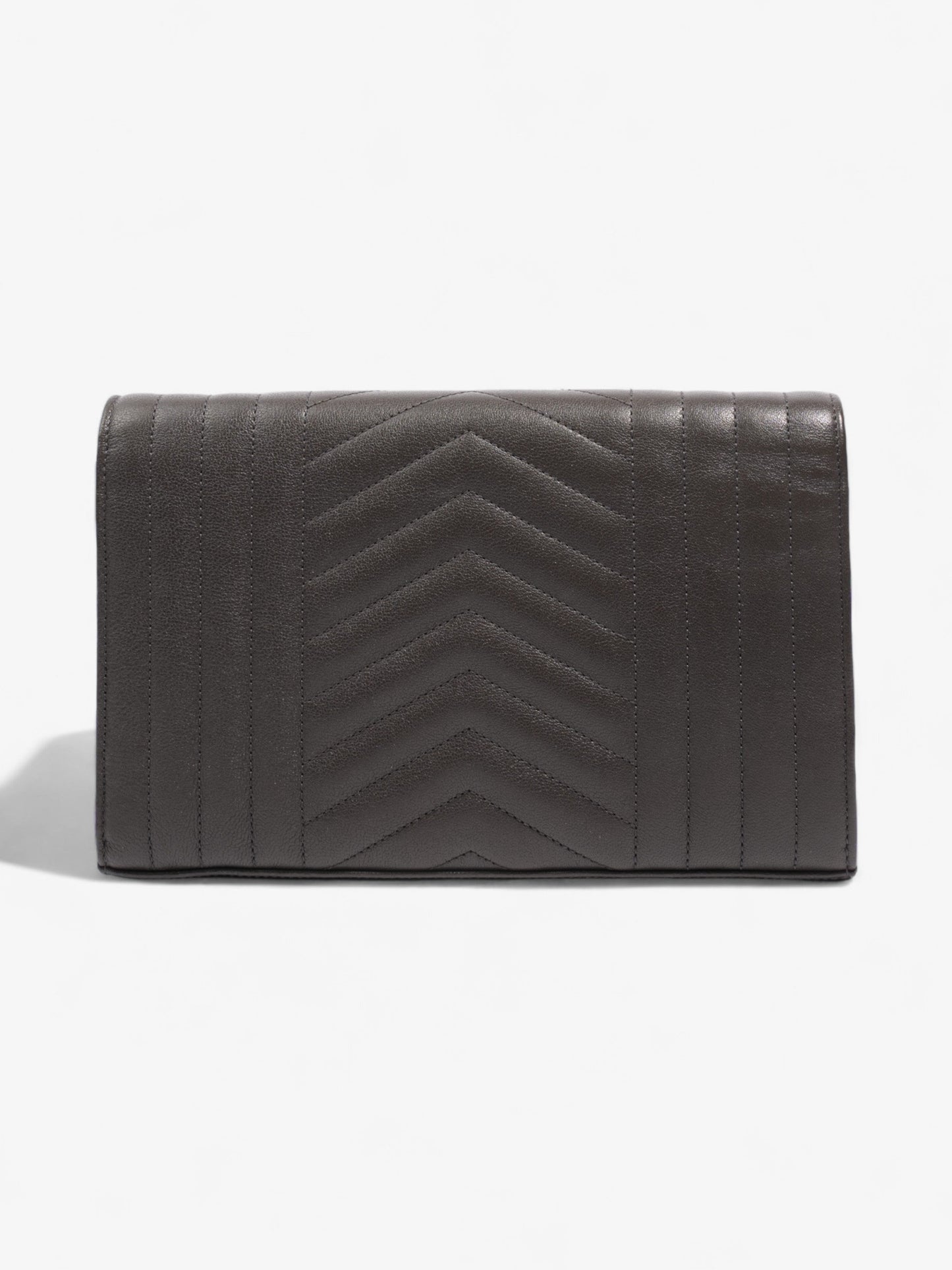 Saint Laurent Envelope Wallet On Chain Grey Leather