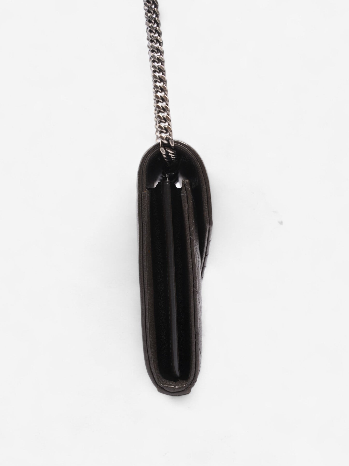 Saint Laurent Envelope Wallet On Chain Grey Leather