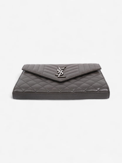 Saint Laurent Envelope Wallet On Chain Grey Leather
