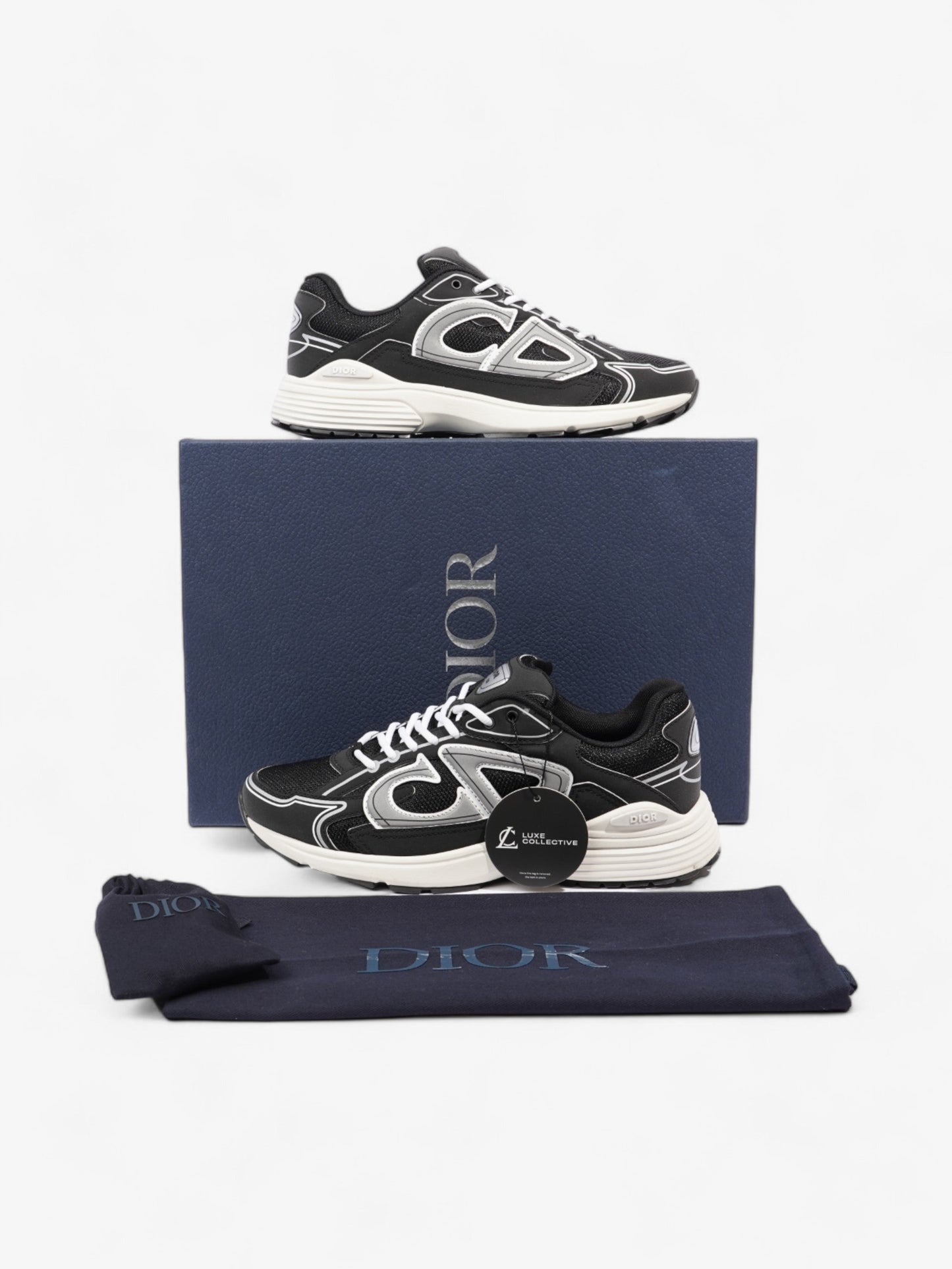 Christian Dior B30 Sneakers Black / Grey / White Mesh EU 42 UK 8