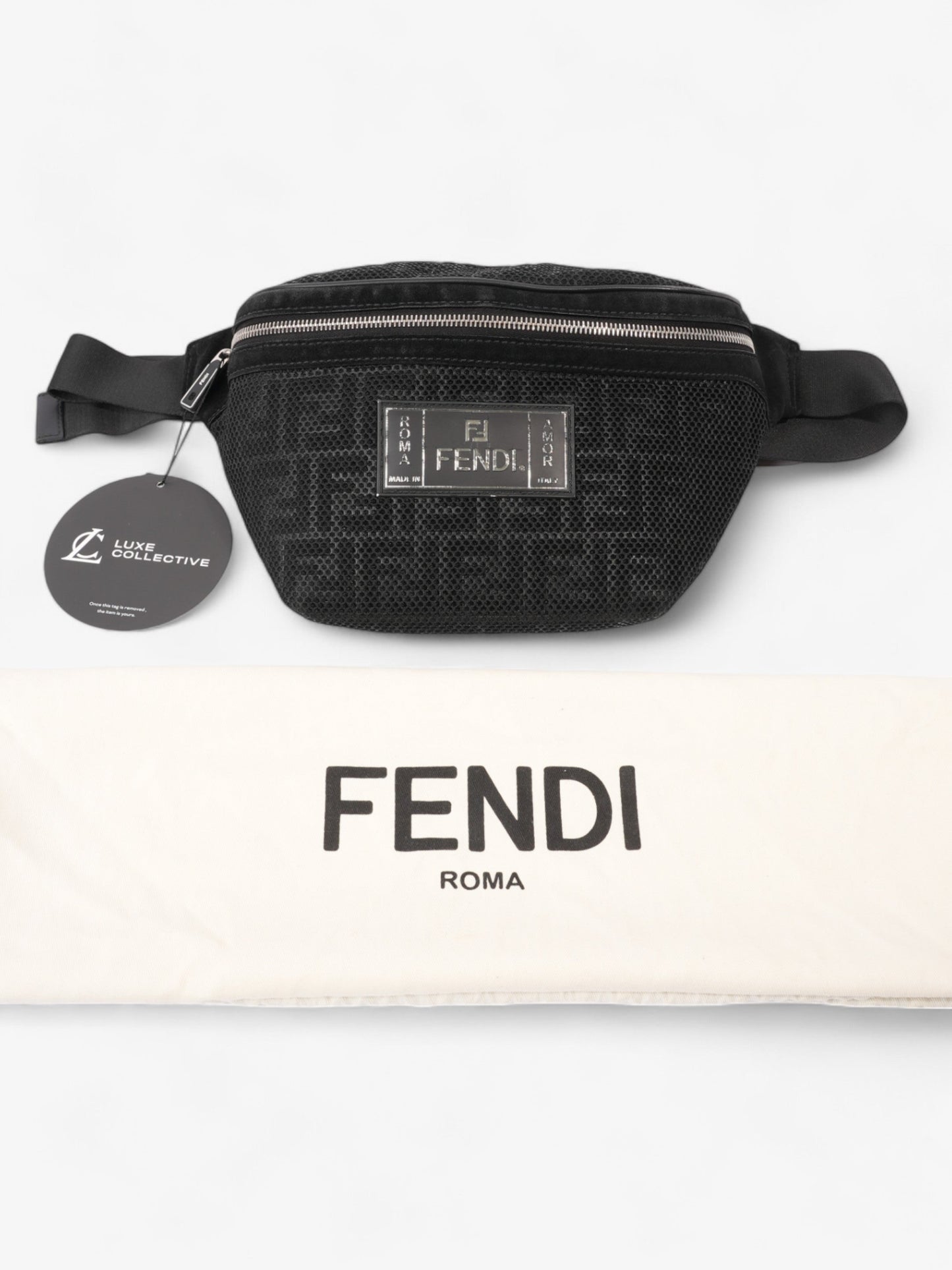 Fendi Roma Belt Bag Black Mesh
