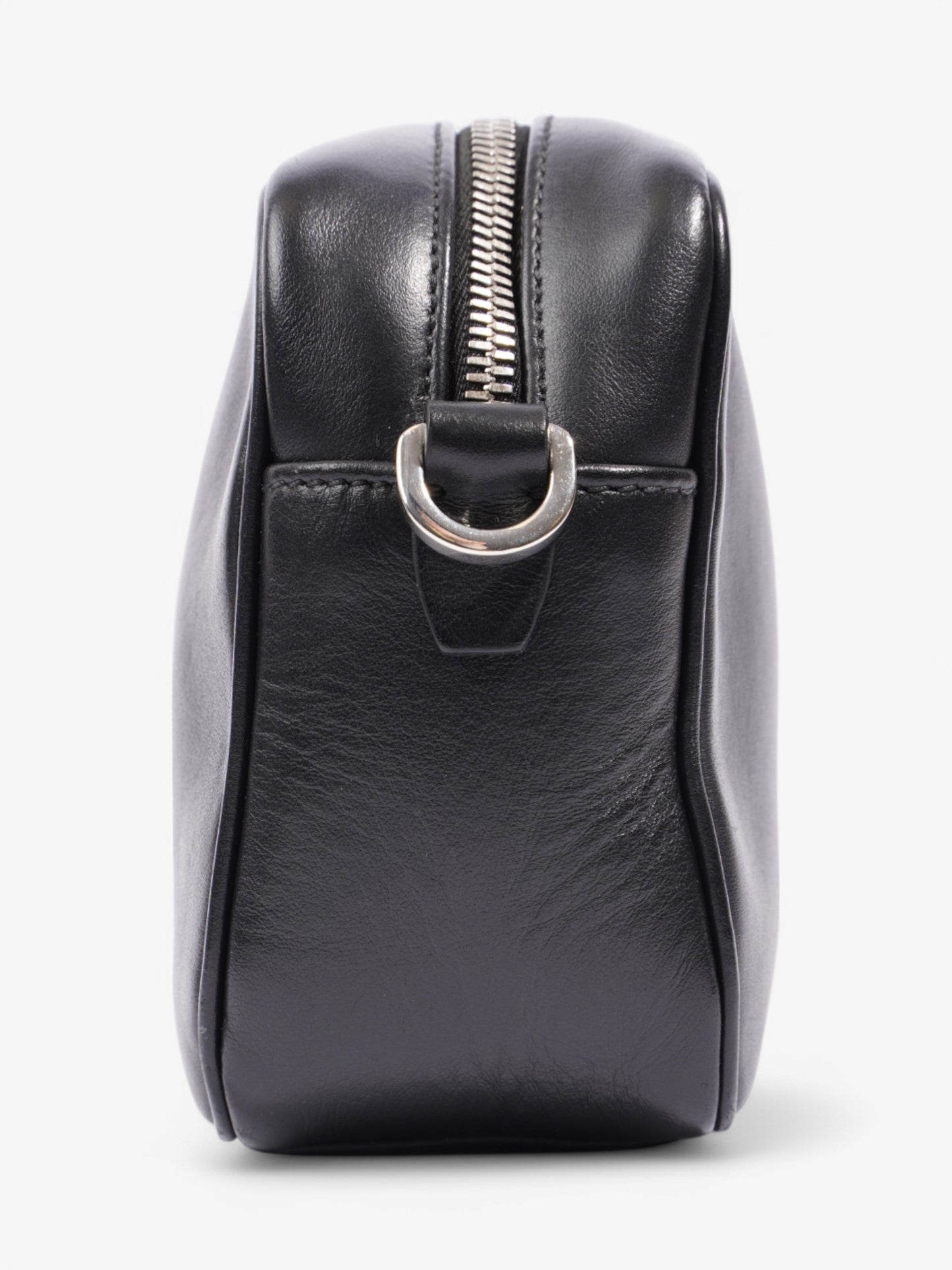 Prada Banana Triangle Camera Bag Black / White / Pink Leather