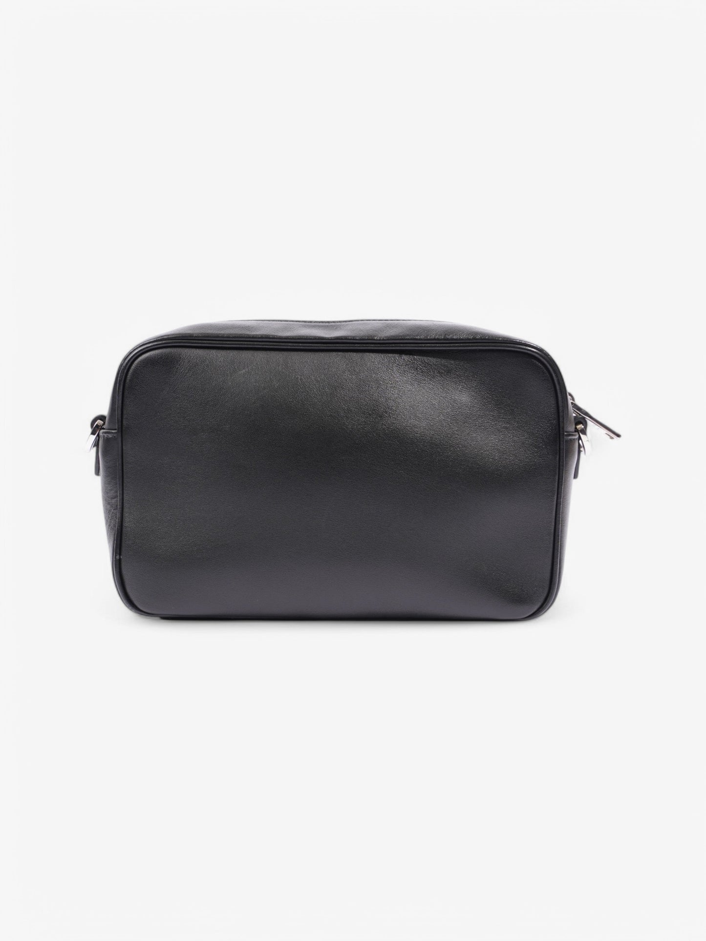 Prada Banana Triangle Camera Bag Black / White / Pink Leather