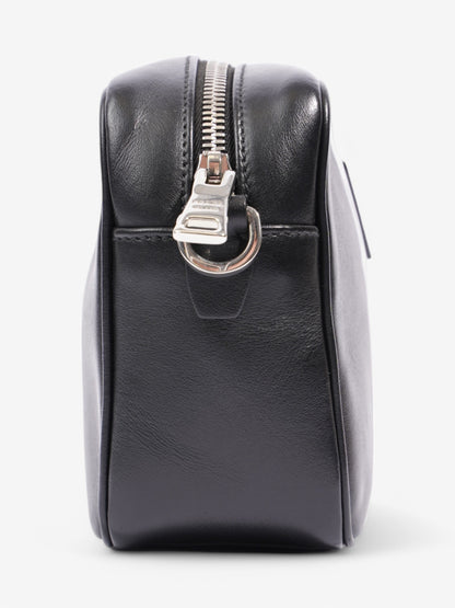 Prada Banana Triangle Camera Bag Black / White / Pink Leather