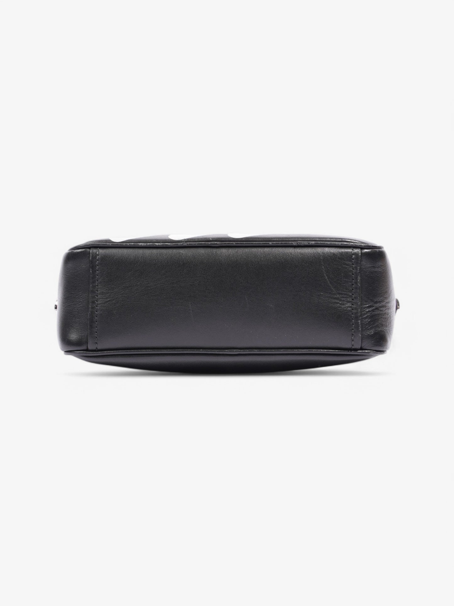 Prada Banana Triangle Camera Bag Black / White / Pink Leather
