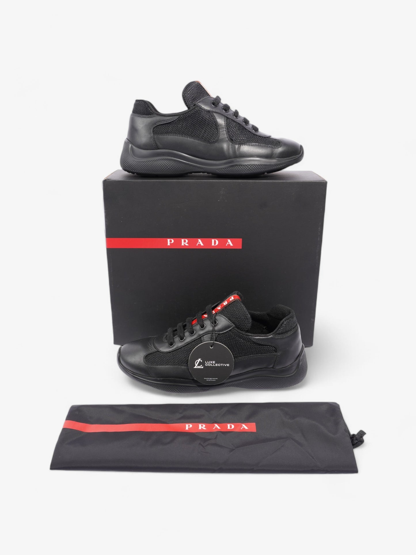 Prada America Cup Black / Red Leather EU 38 UK 5