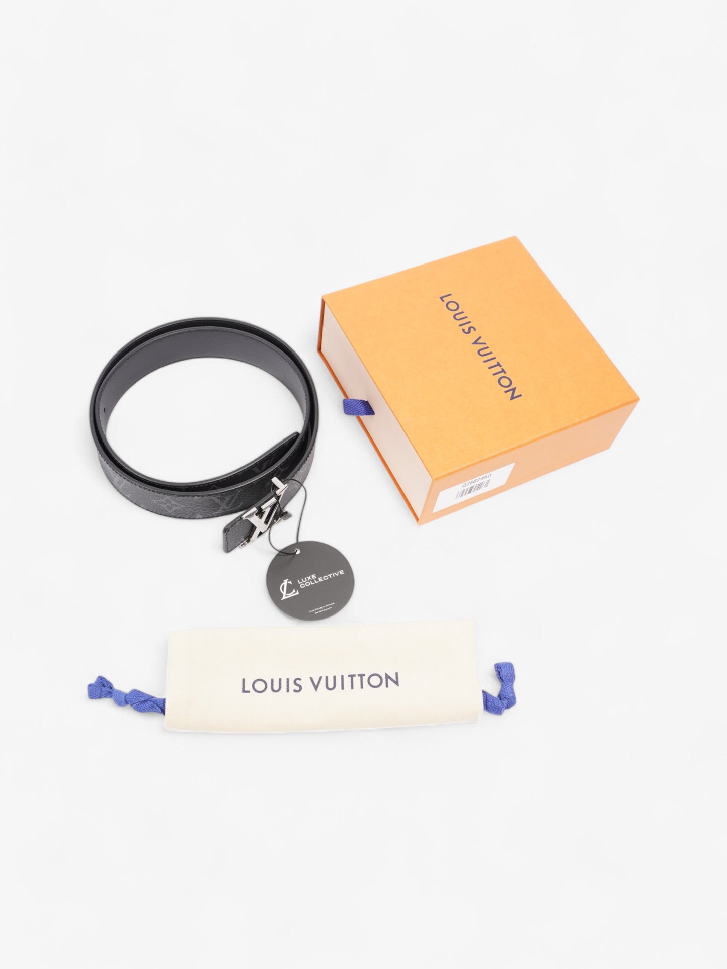 Louis Vuitton LV Initials Reversible Belt Monogram Eclipse / Black Leather 85cm / 34"