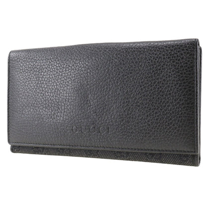 Gucci 143391 GG Canvas Leather Long Wallet