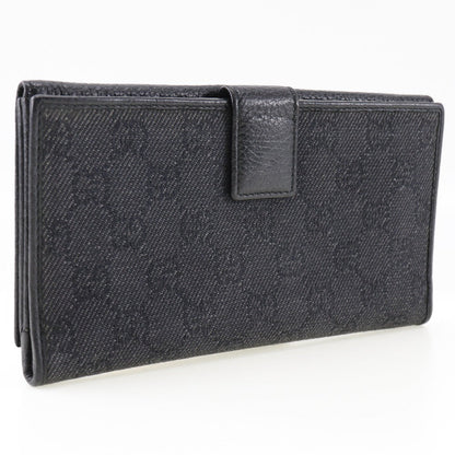 Gucci 143391 GG Canvas Leather Long Wallet