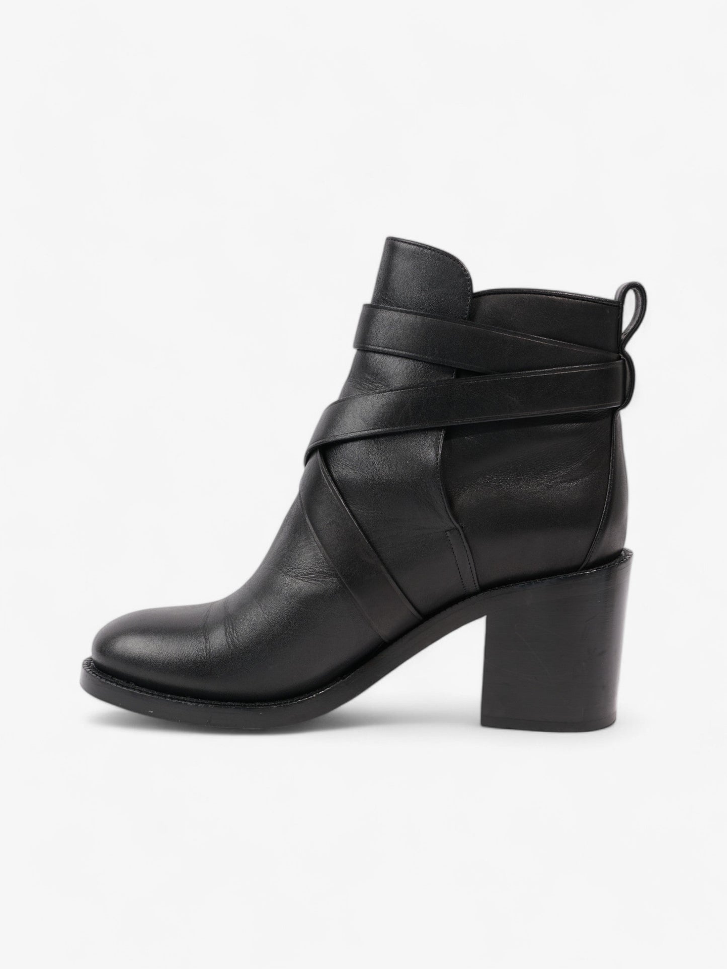 Burberry Platform Ankle Boots Black / Gold Leather EU 38.5 UK 5.5
