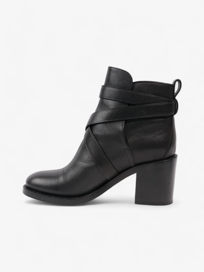 Burberry Platform Ankle Boots Black / Gold Leather EU 38.5 UK 5.5