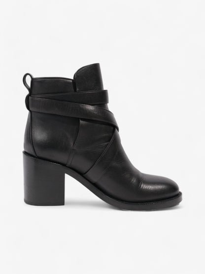 Burberry Platform Ankle Boots Black / Gold Leather EU 38.5 UK 5.5