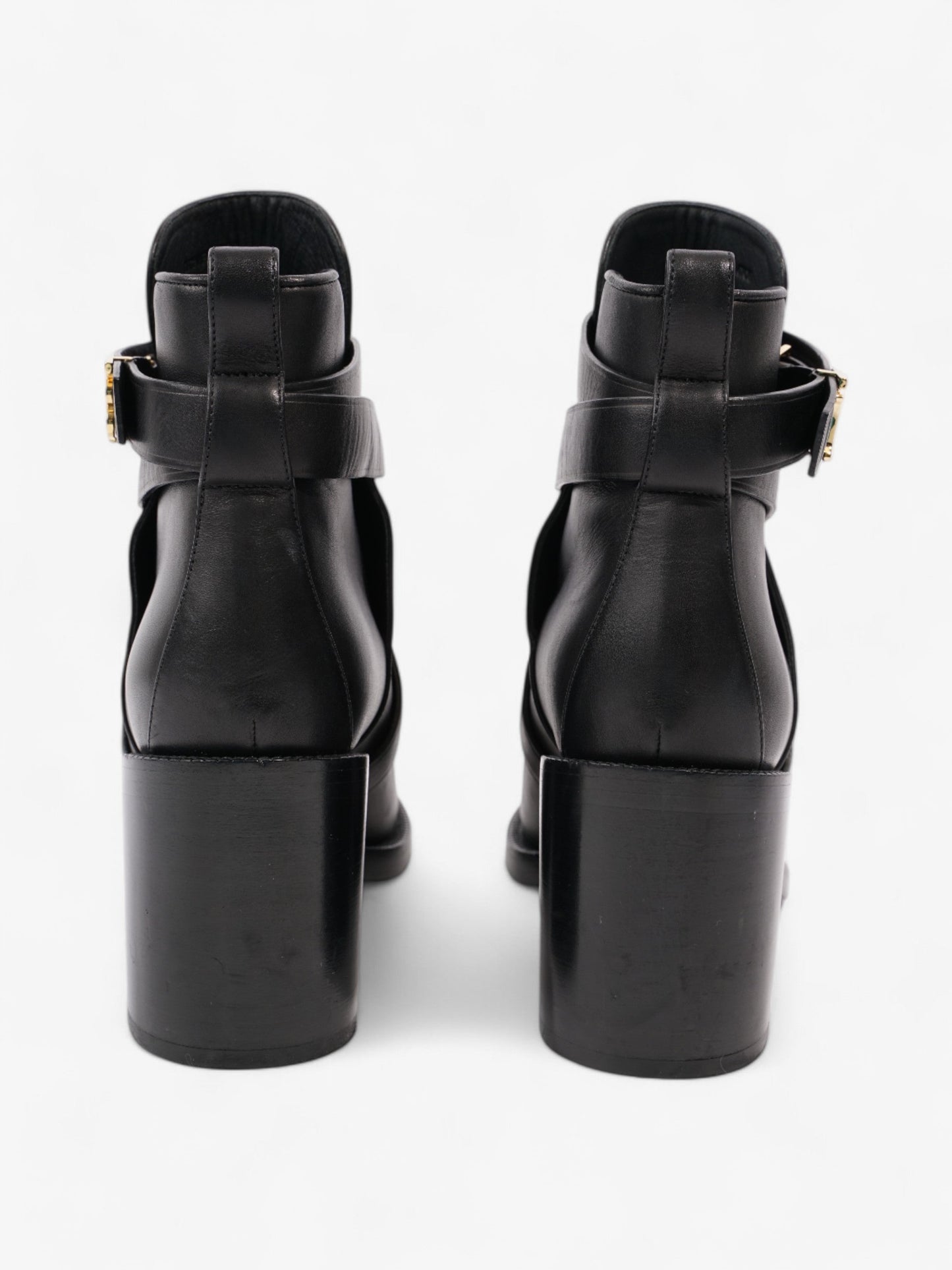 Burberry Platform Ankle Boots Black / Gold Leather EU 38.5 UK 5.5
