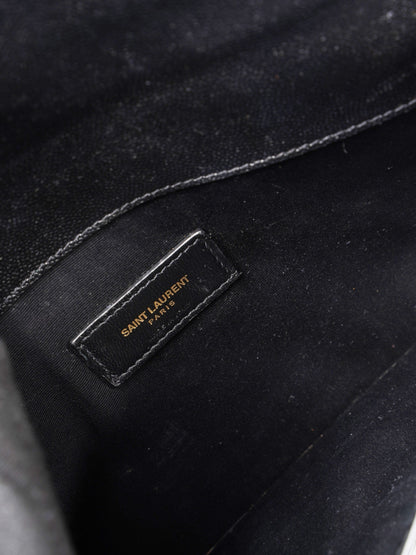 Saint Laurent Uptown Pouch Black Calfskin Leather