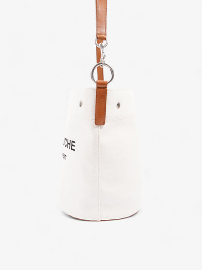 Saint Laurent Rive Gauche Tote White / Brown / Black Cotton