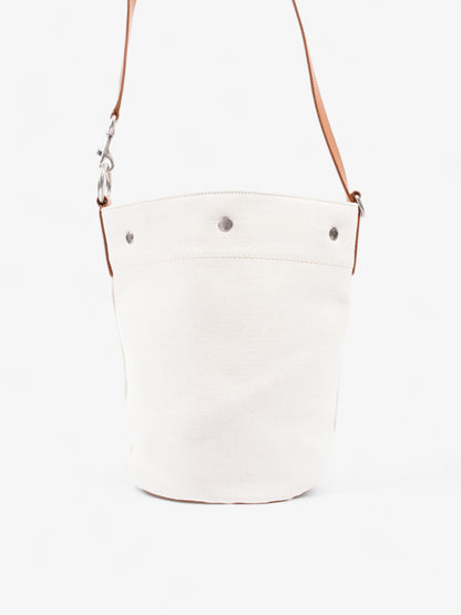 Saint Laurent Rive Gauche Tote White / Brown / Black Cotton