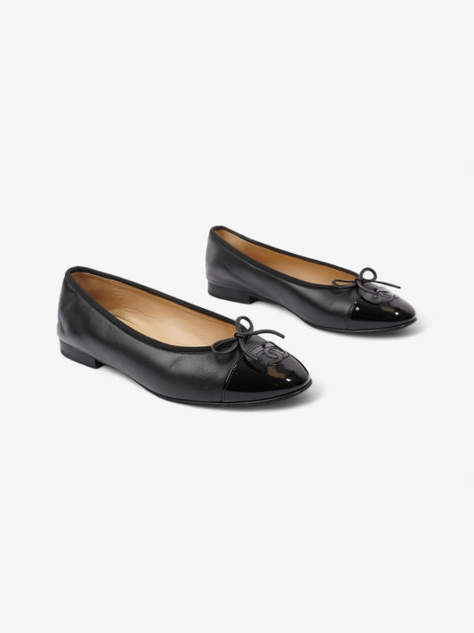Chanel Ballet Flats Black Leather EU 38.5 UK 5.5