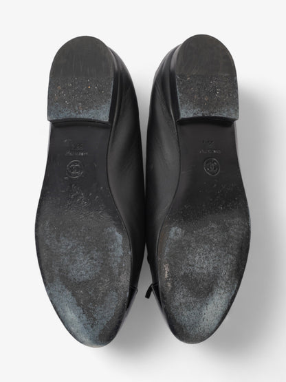 Chanel Ballet Flats Black Leather EU 38.5 UK 5.5