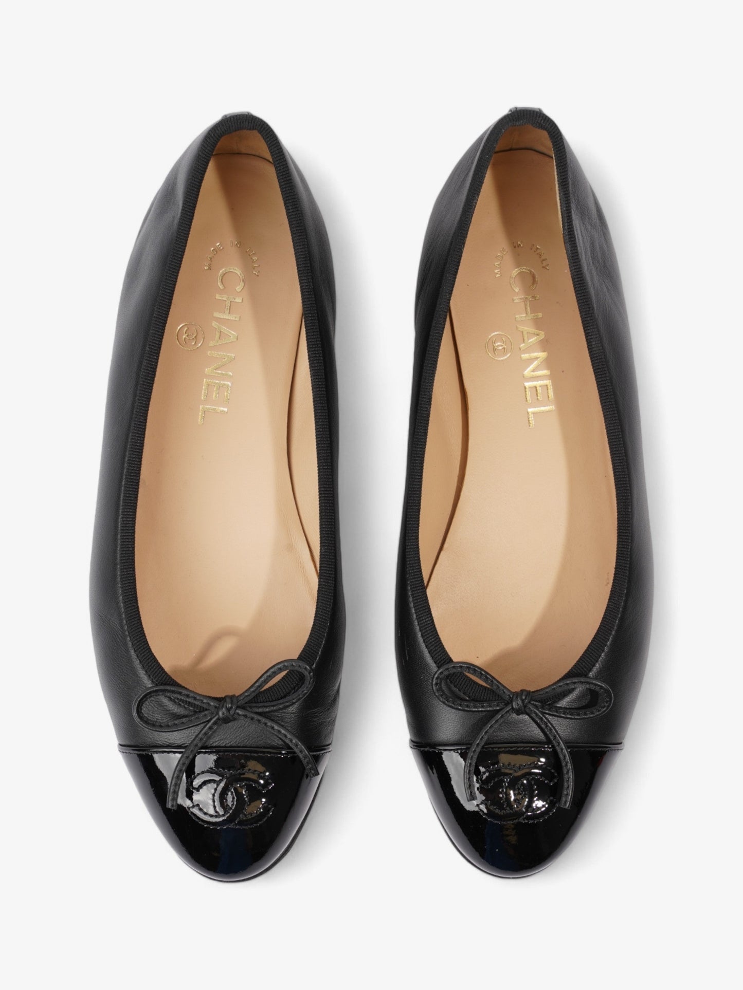 Chanel Ballet Flats Black Leather EU 38.5 UK 5.5