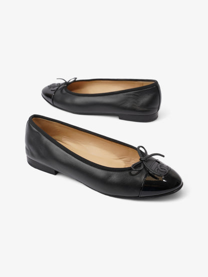 Chanel Ballet Flats Black Leather EU 38.5 UK 5.5