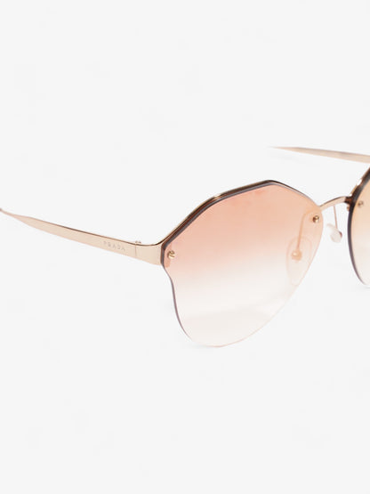 Prada Catwalk Sunglasses Rose Gold / Pale Blue Base Metal 140mm