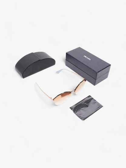 Prada Catwalk Sunglasses Rose Gold / Pale Blue Base Metal 140mm