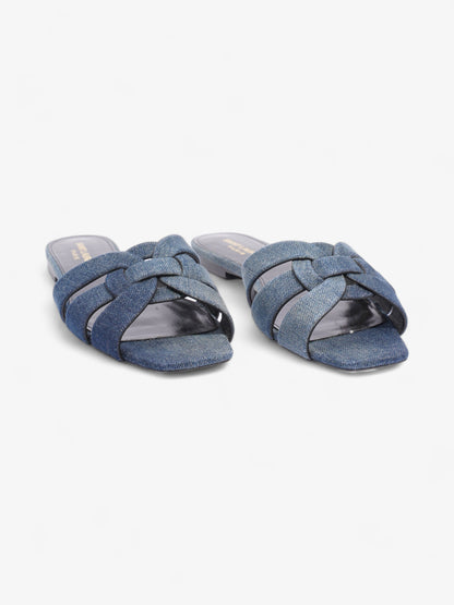 Saint Laurent Nu Pieds Denim Sandals  Blue  Denim EU 37.5 UK 4.5